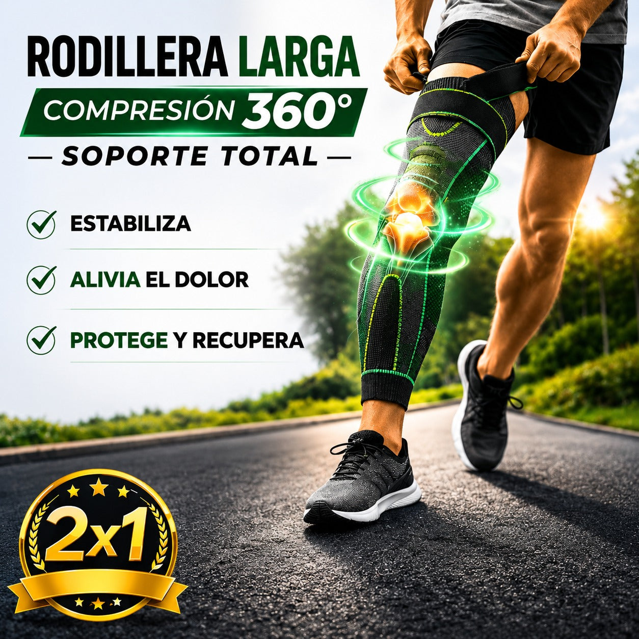 2x1 RODILLERA LARGA DE COMPRESIÓN™