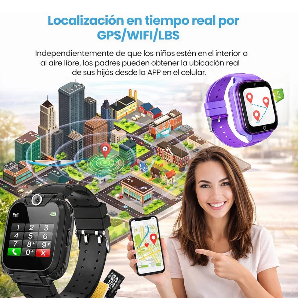 Reloj Inteligente con GPS Seguridad y Conectividad para tu Hijo/a GRATIS SIM 4G