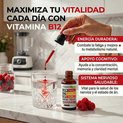 Vitamina B12 Premium® - Energía y Bienestar - Más Energía y Concentración Todos los Días