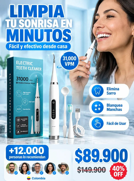 Removedor de sarro Eléctrico Dental Clean® Sonrisa Radiante en Casa en Minutos